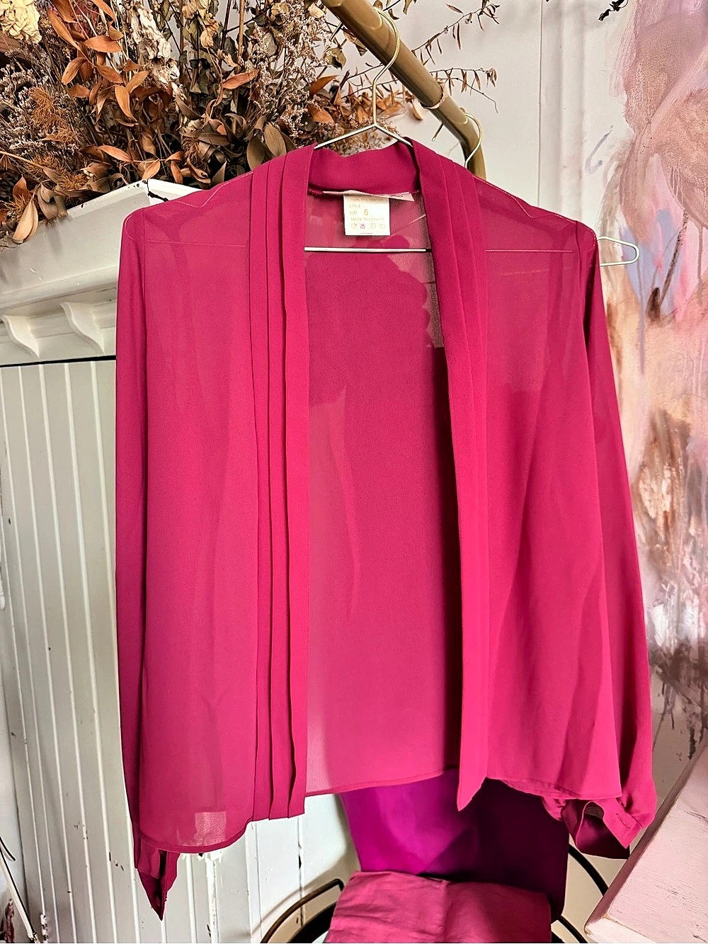 Antonio di Bari Styled for Peggy Speer Pleated Blouse in Pink Size 6 Like New